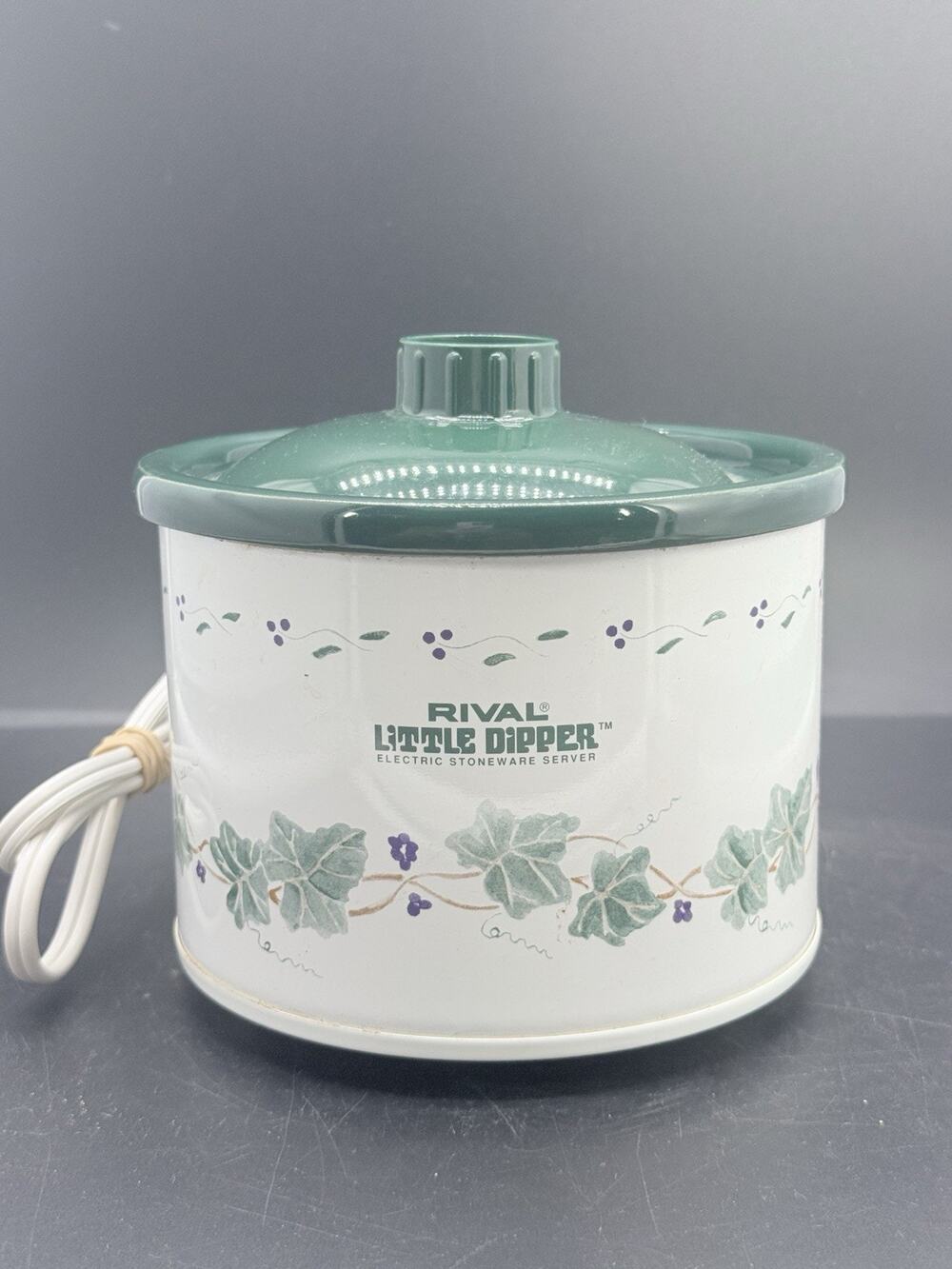 Rival Little Dipper Mini Stoneware Crock Pot Callaway Ivy Vine Design 16oz